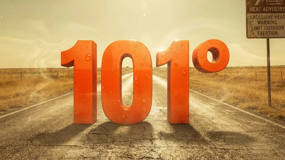 Weather title card: Fort Worth, TX Weather: 101° Labor Day Peak across Central Texas