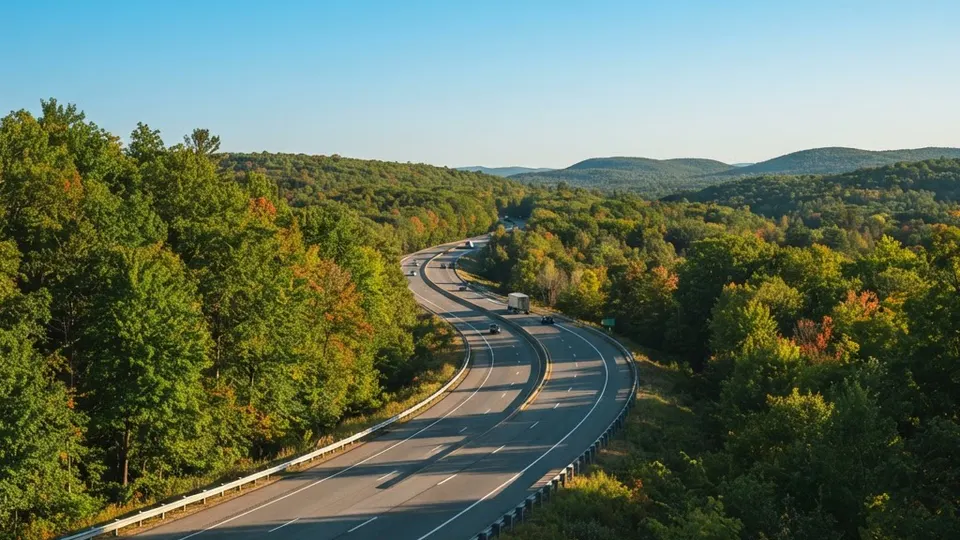 Weather title card: New York Weather: 77° Weekend Cool-Down on I-87 Labor Day Weekend in Albany