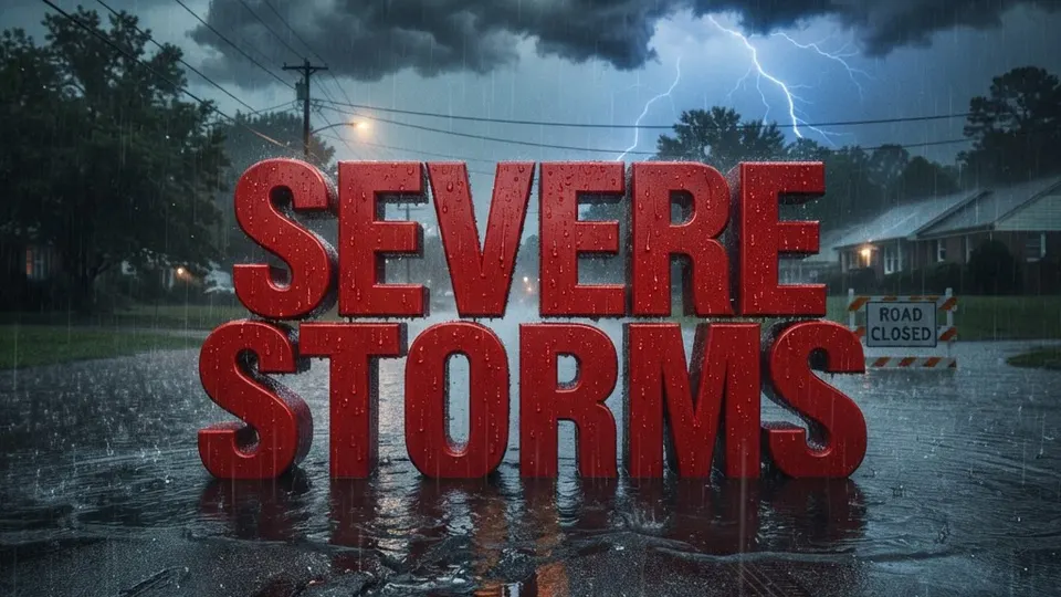 Weather title card: North Carolina: 95° Weekend Relief Ending The 100° Heatwave in Raleigh