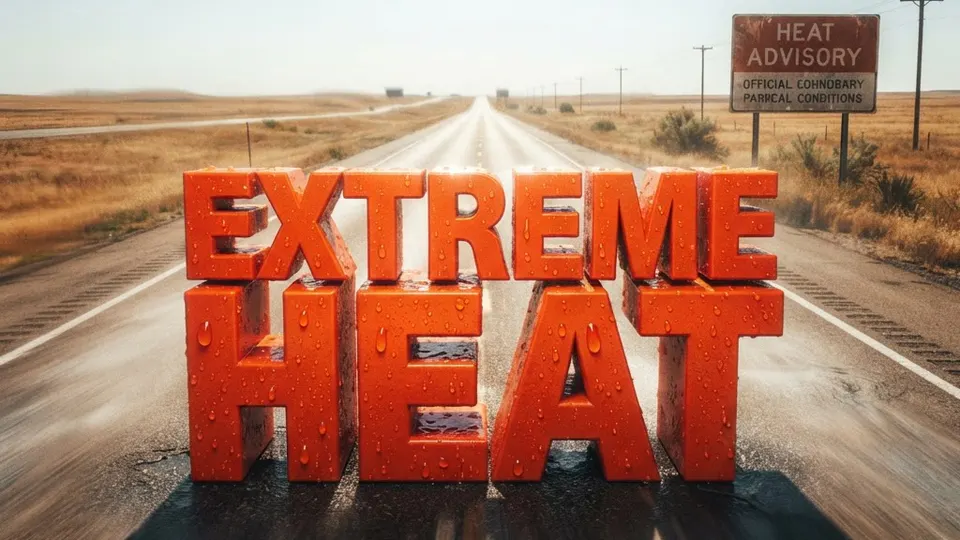 Weather title card: Omaha, NE Weather: Persistent 94° Heat Stays for Labor Day Sept. 7