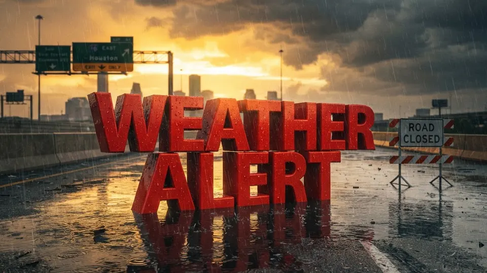 Weather title card: Texas Weather Alert: 92-Degree Heat and Storms This Labor Day Weekend in Houston