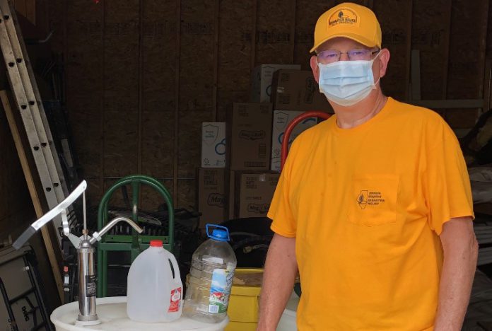 Illinois Baptist Disaster Relief Disinfectant event in Manteno