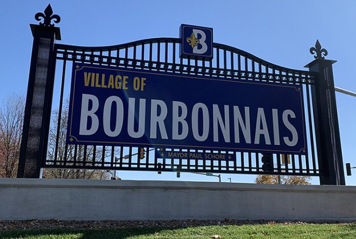 Village of Bourbonnais Blue Sign Illinois 2020 Board Meeting