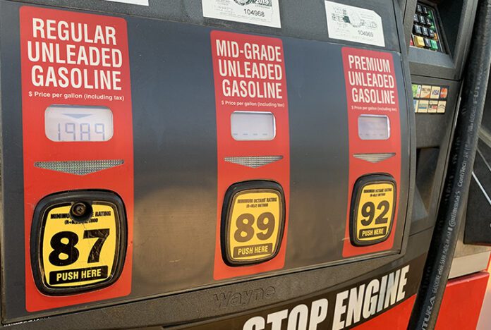 gas station fuel pump red