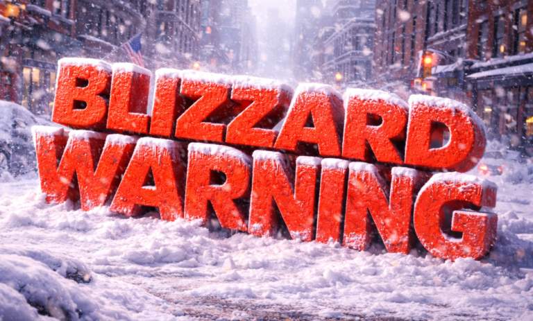 NYC Blizzard Warning: 12 Inches of Snow, 55+ MPH Gusts Until 6 PM Monday